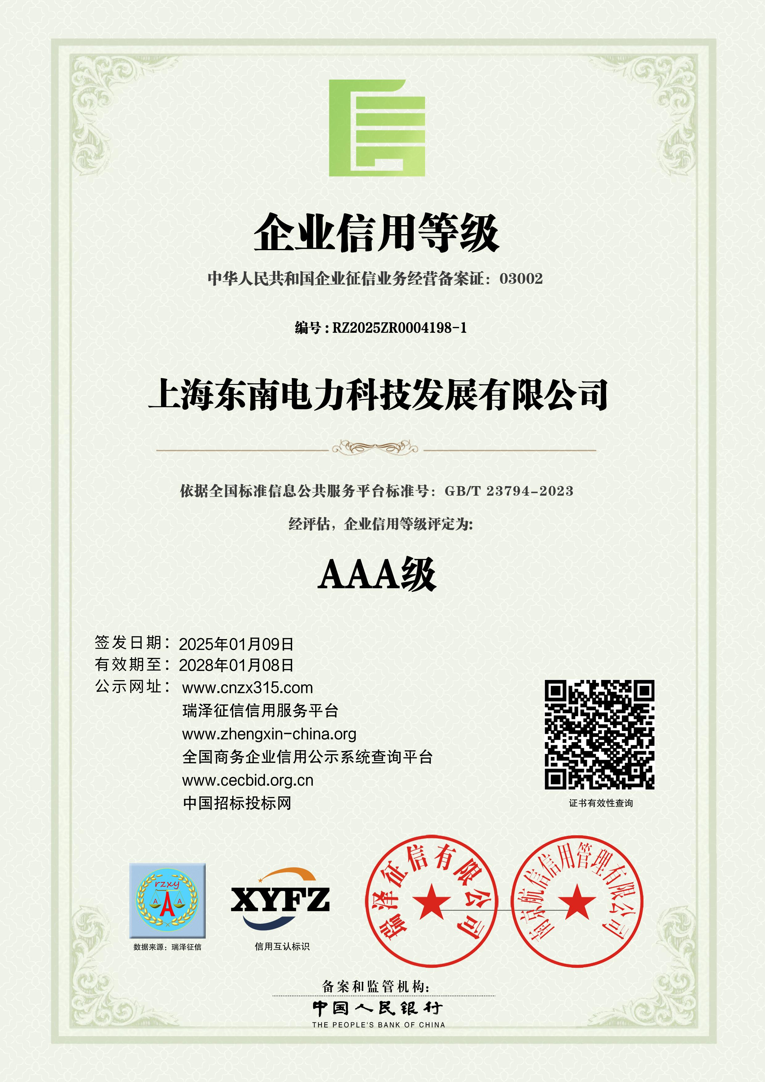 AAA Enterprise Credit Rating